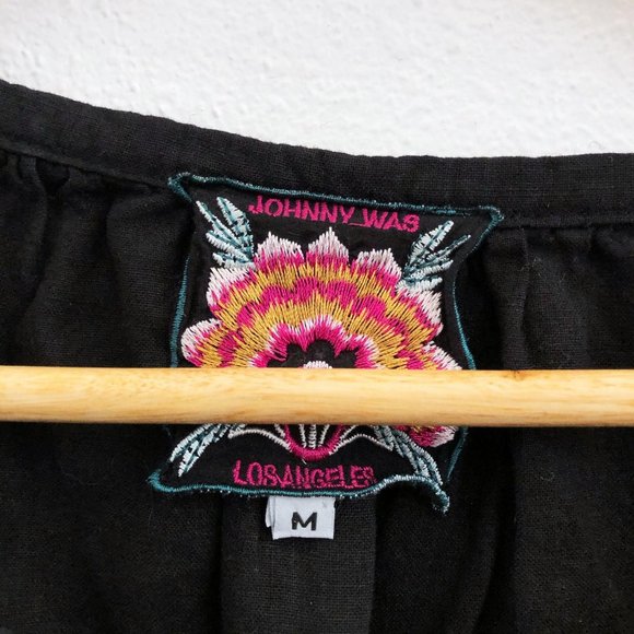 JOHNNY WAS Black Tiwa Peasant Blouse Medium - Picture 13 of 16